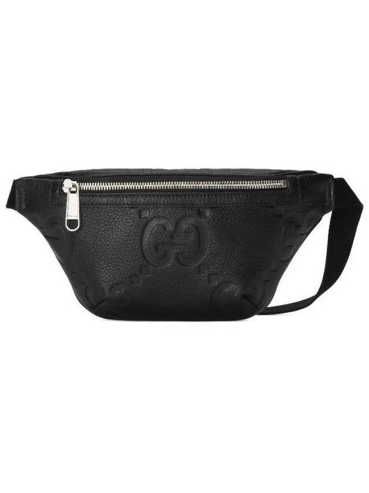 Jumbo GG Small Leather Belt Bag Black - GUCCI - BALAAN 1