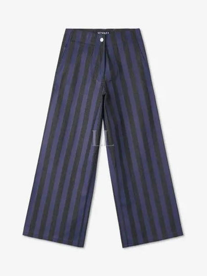 Striped Zipper Jump Wide Pants Royal Blue - SUNNEI - BALAAN 2