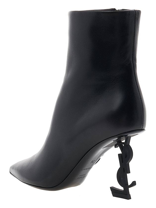 Opyum Ankle Middle Boots Heel Black - SAINT LAURENT - BALAAN 4