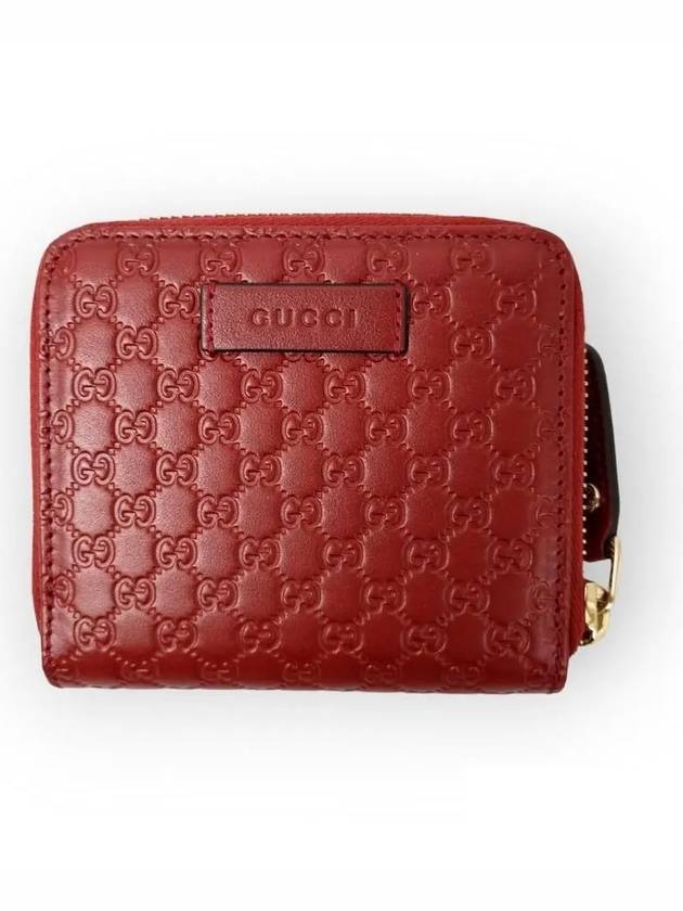 GG Micro Ssima Zipper Half Wallet Red - GUCCI - BALAAN 2