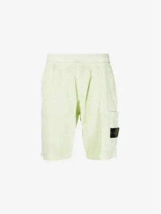 Men's OLD Treatment Logo Patch Cargo Bermuda Shorts Light Green - STONE ISLAND - BALAAN 2