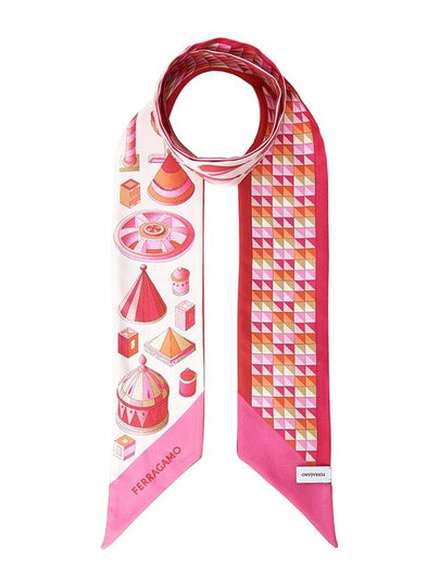 Nadir Print Scarf Pink - SALVATORE FERRAGAMO - BALAAN 2