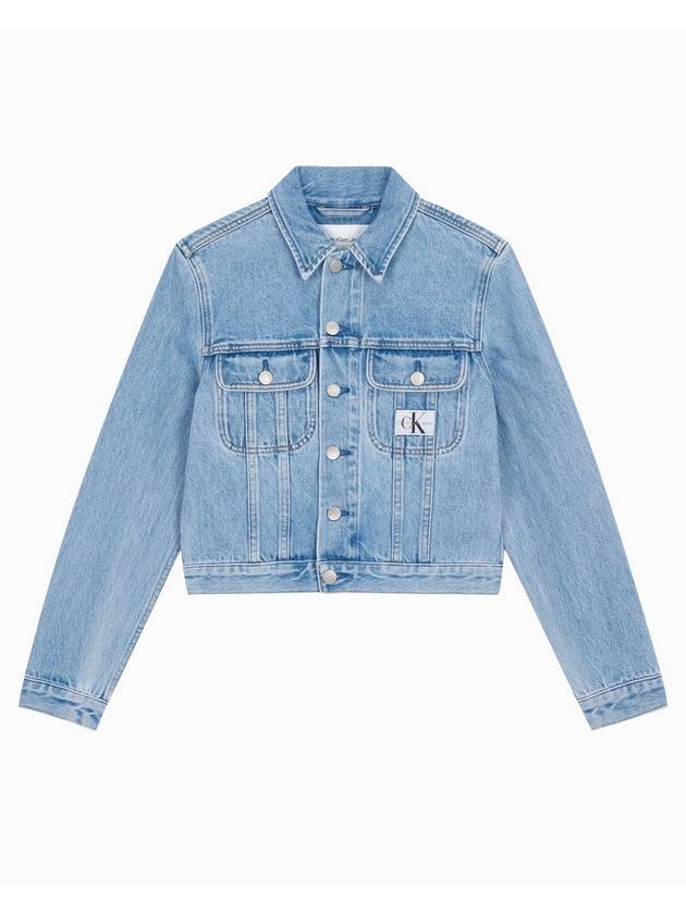 Jeans 90s Cropped Denim Jacket Light Blue - CALVIN KLEIN - BALAAN 1