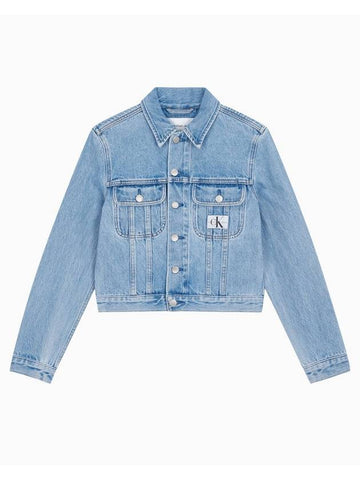 Jeans 90s Cropped Denim Jacket Light Blue - CALVIN KLEIN - BALAAN 1