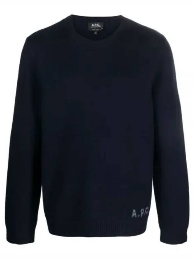 Edward Embroidered Logo Knit Top Navy - A.P.C. - BALAAN 2