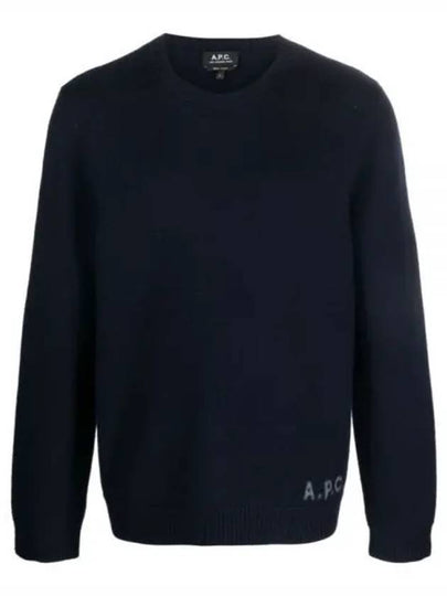 Edward Embroidered Logo Knit Top Navy - A.P.C. - BALAAN 2