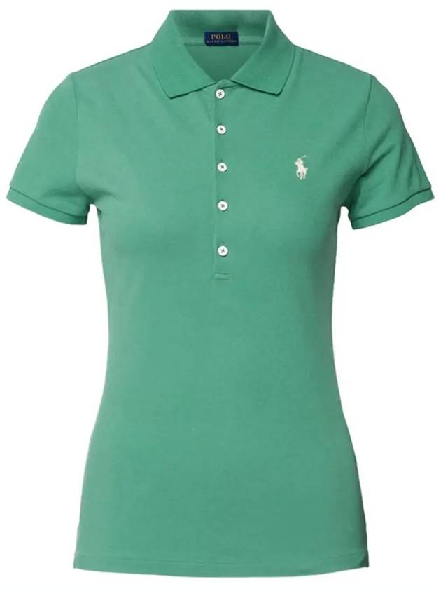 Embroidery Pony Slim Fit Short Sleeve Polo Shirt Green - POLO RALPH LAUREN - BALAAN 3