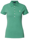 Embroidery Pony Slim Fit Short Sleeve Polo Shirt Green - POLO RALPH LAUREN - BALAAN 2