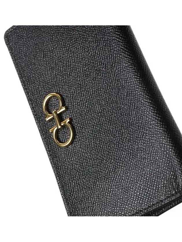 Gancini Continental Long Wallet Black - SALVATORE FERRAGAMO - BALAAN 6