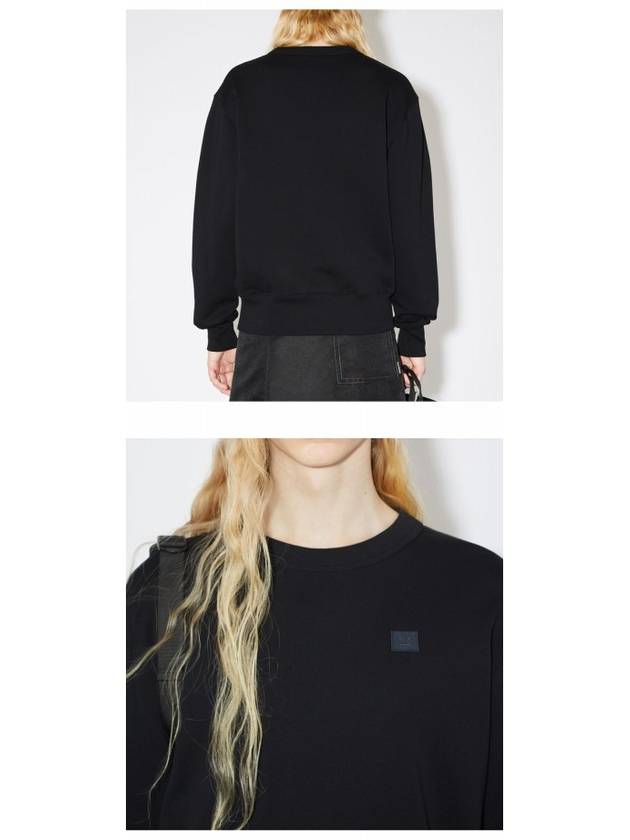 Face Patch Crew Neck Sweatshirt Black - ACNE STUDIOS - BALAAN 6