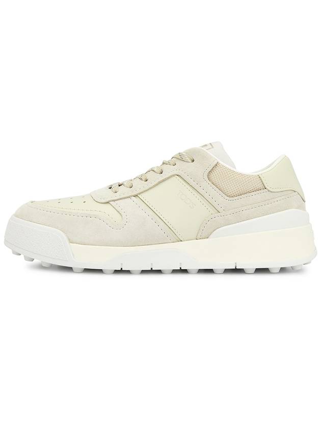 Suede Smooth Leather Low Top Sneakers White - TOD'S - BALAAN 5