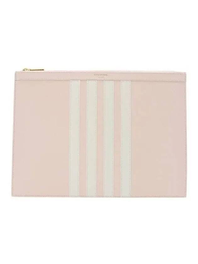 Diagonal Medium Document Case Clutch Bag Light Pink - THOM BROWNE - BALAAN 2