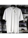 Embroidered Logo Cotton Short Sleeve Polo Shirt White - BRUNELLO CUCINELLI - BALAAN 3