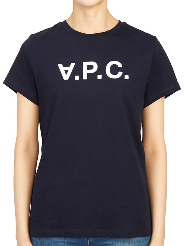 VPC Logo Organic Cotton Short Sleeve T-Shirt Navy - A.P.C. - BALAAN 4