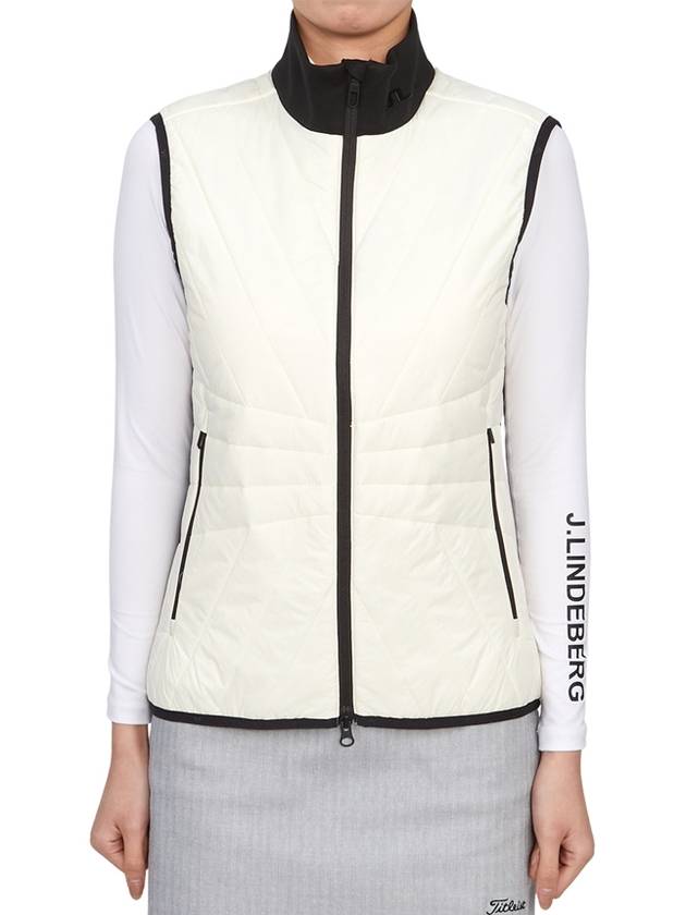 Women's Holma Quilt Hybrid Vest Whisper White - J.LINDEBERG - BALAAN 2