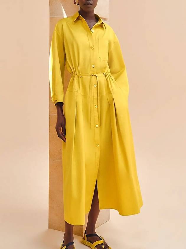 Inspiration Shirt Long Dress Yellow - HERMES - BALAAN 2