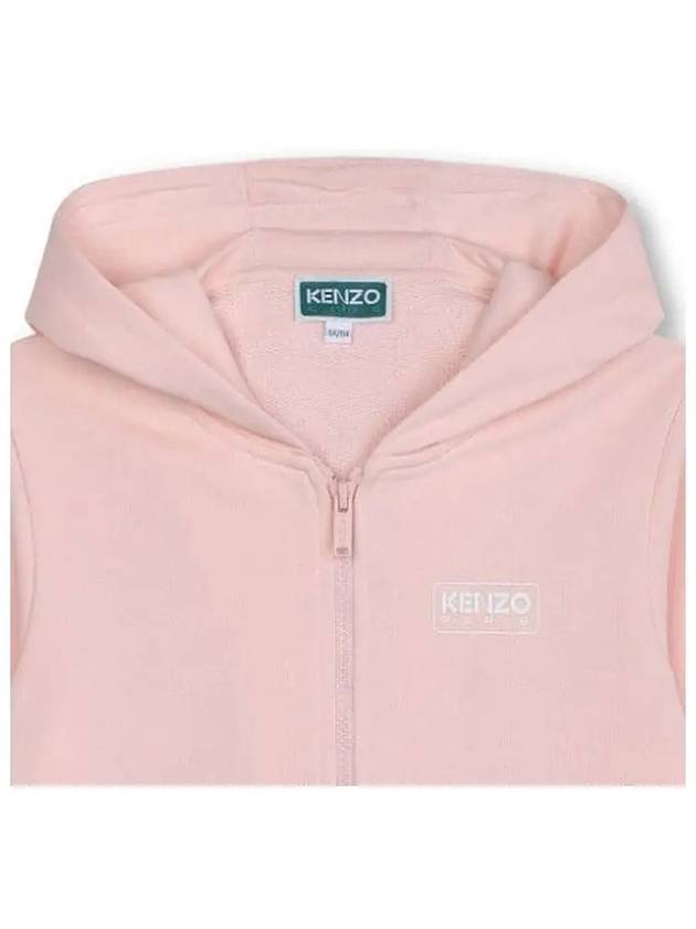 Kids Logo Hooded Jacket Light Pink - KENZO - BALAAN 5