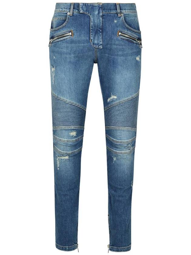 Balmain Blue Cotton Denim Jeans - BALMAIN - BALAAN 1