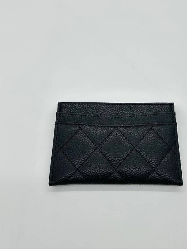 Silver CC Logo Caviar Card Wallet Black - CHANEL - BALAAN 5