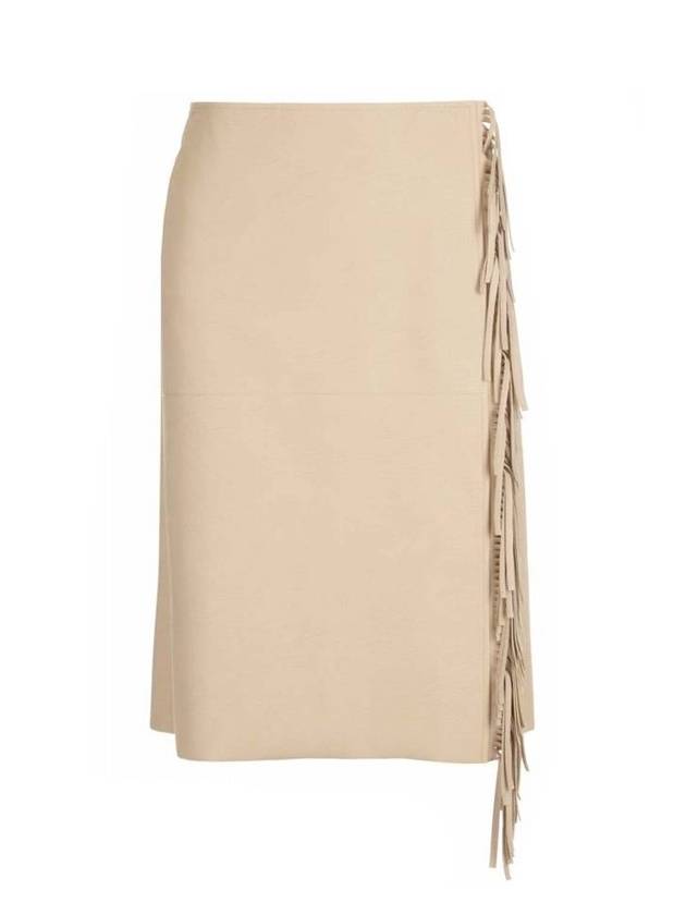 Women's Fringe Wrap H-Line Skirt Ivory - STELLA MCCARTNEY - BALAAN 1