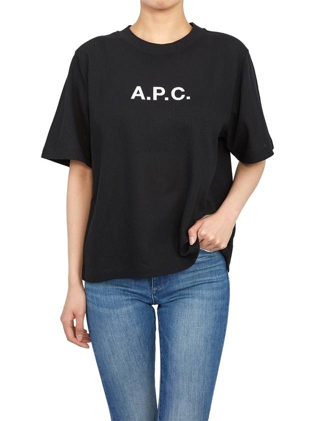 Mae Pique Mesh Short Sleeve T-Shirt Black - A.P.C. - BALAAN 8