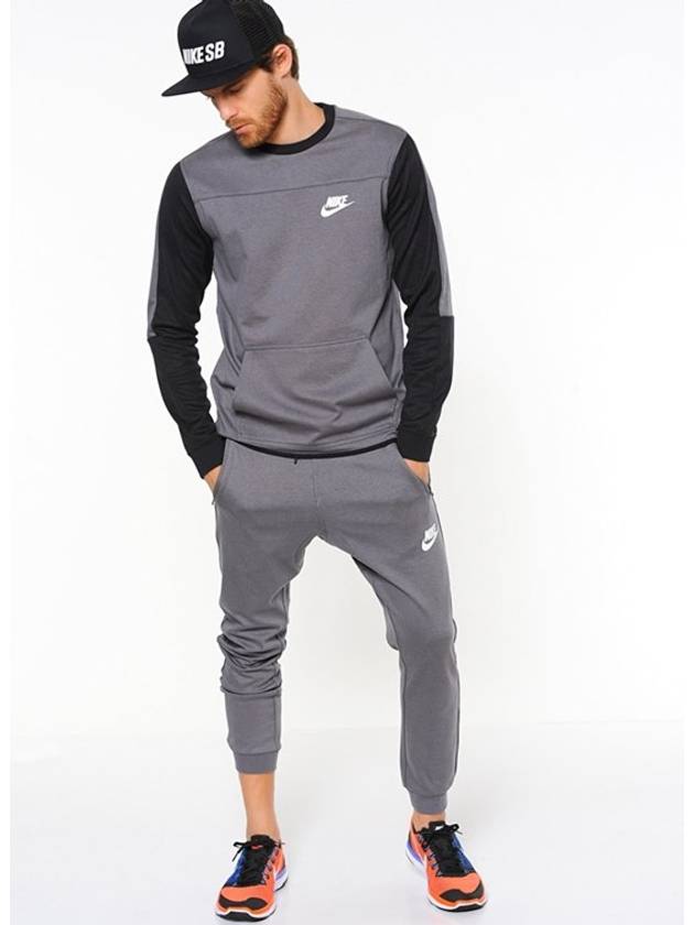 Advance 15 Fleece Kangaroo Pocket Sweatshirt Grey - NIKE - BALAAN 3