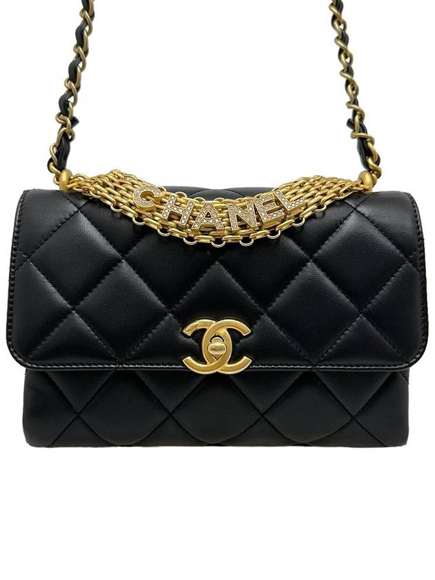 Women s AS3240 Lambskin Strass Gold Metal Shoulder Bag Built in Chip - CHANEL - BALAAN 2