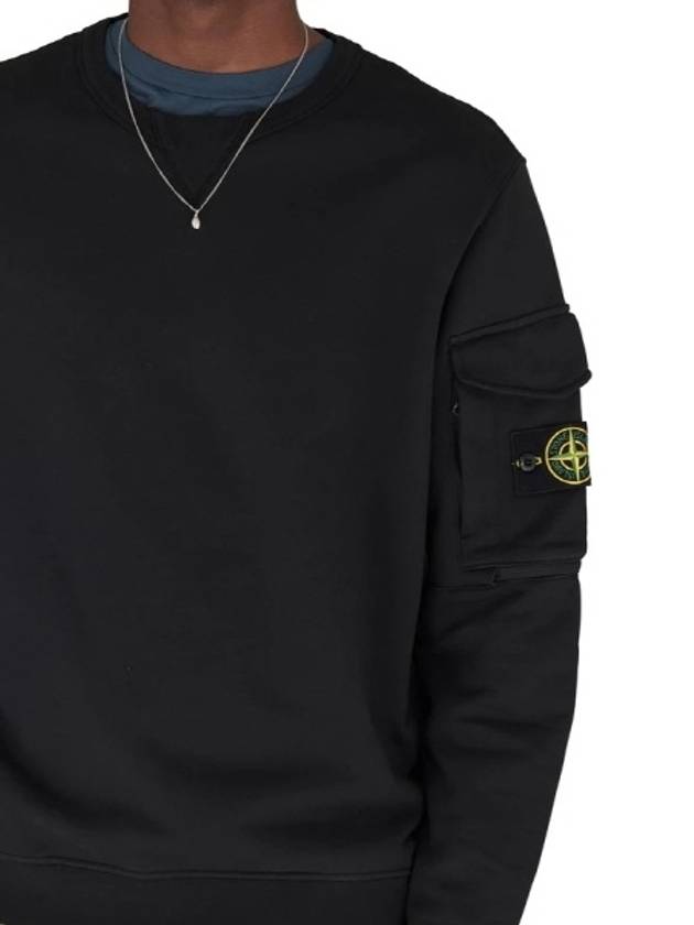 Wappen Patch Zipper Pocket Sweatshirt Black - STONE ISLAND - BALAAN 5