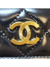 Clutch Tock Card Wallet Lambskin Black Gold Metal AP4263 - CHANEL - BALAAN 3