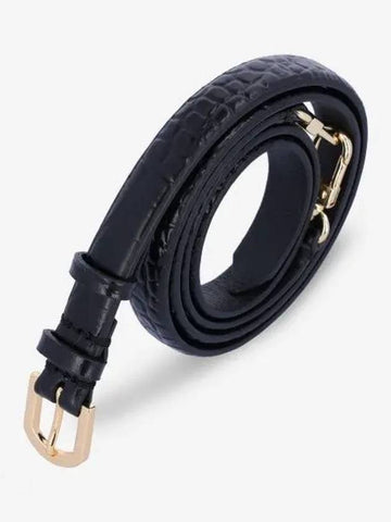 Double Clasp Leather Belt Black Croco 212807731281 - TOTEME - BALAAN 1