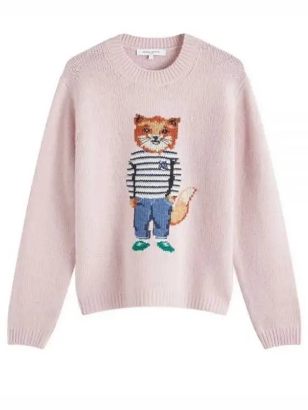 Dressed Fox Intarsia Knit Top Light Pink - MAISON KITSUNE - BALAAN 2