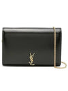 Monogram Chain Glossy Leather Shoulder Bag Black - SAINT LAURENT - BALAAN 3