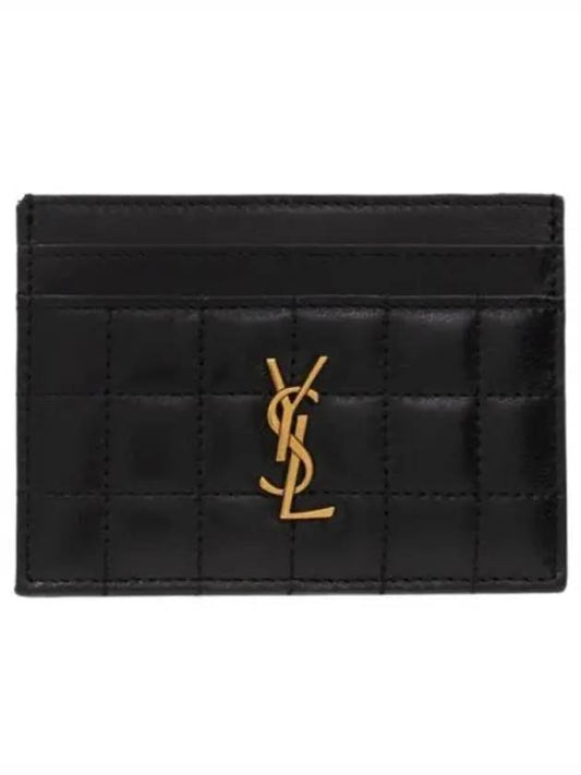 Cassandre Quilting Leather Card Wallet Black - SAINT LAURENT - BALAAN 2