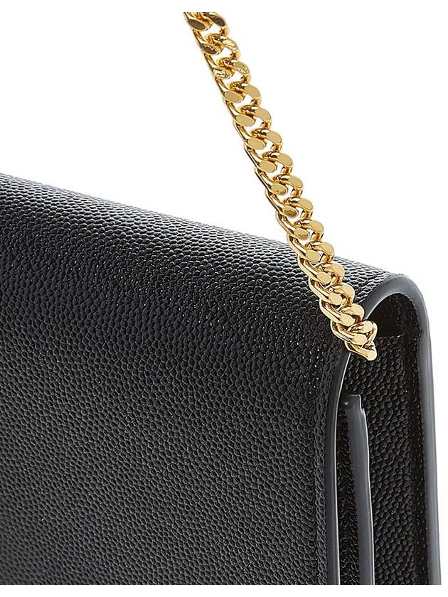 Monogram Uptown Chain Embossed Leather Long Wallet Black - SAINT LAURENT - BALAAN 9