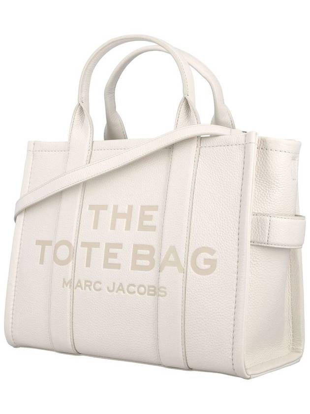 Logo Medium Leather Tote Bag Ivory - MARC JACOBS - BALAAN 4