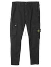 Wappen Patch Old Treatment Slim Fit Cargo Straight Pants Black - STONE ISLAND - BALAAN 2