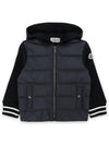 Kids Waffen Patch Padding Mix Zip up Jacket Black 8G00009 89AAF 999 8 10A - MONCLER - BALAAN 1