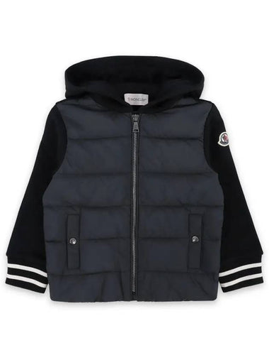 Kids Waffen Patch Padding Mix Zip up Jacket Black 8G00009 89AAF 999 - MONCLER - BALAAN 1