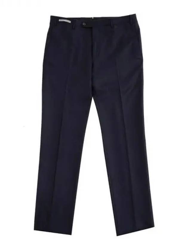 Navy Flannel Solid Wool Pants C09PT7S02 270066 - CORNELIANI - BALAAN 1