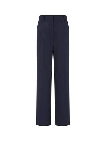 Women s Wool Straight Fit Pants Navy - DRIES VAN NOTEN - BALAAN 1