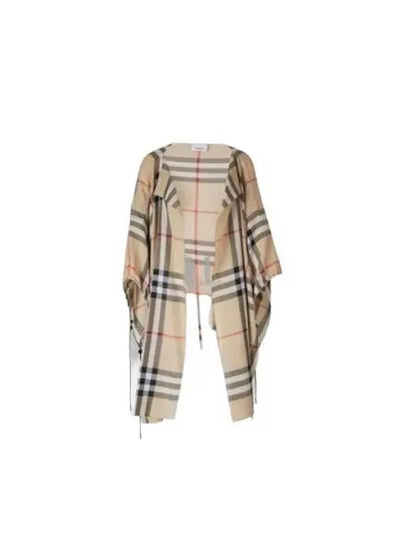 Check Cotton Cape Beige - BURBERRY - BALAAN 2