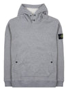 Snap Brushed Cotton Fleece Hoodie Grey - STONE ISLAND - BALAAN 11