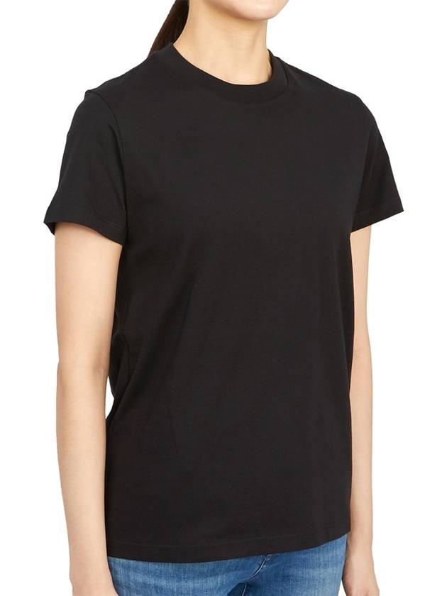 Women's Logo Patch Cotton Short Sleeve T-Shirt Black - MONCLER - BALAAN 4