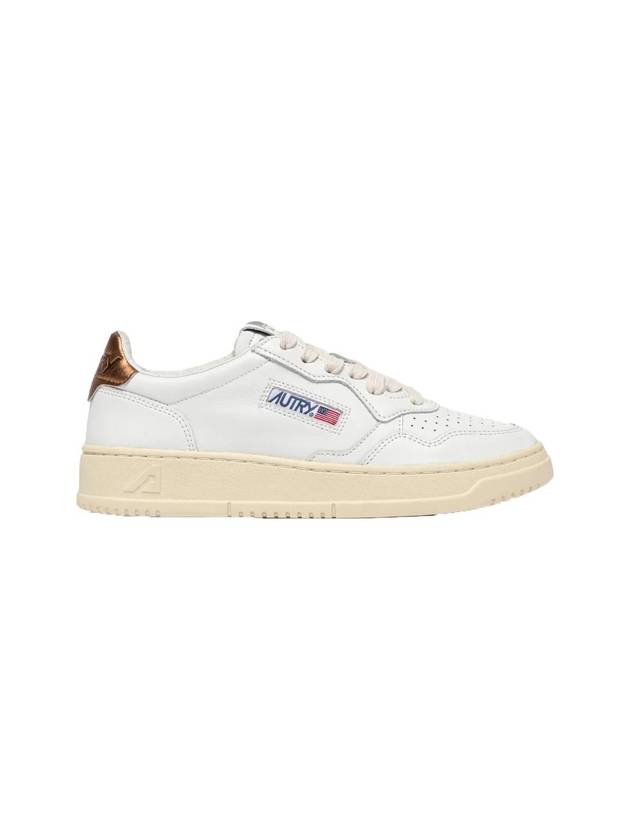 Women's Medalist Leather Low Top Sneakers White Bronze - AUTRY - BALAAN 1