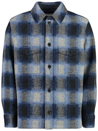 Kervon Check Oversized Shirt Jacket Navy - ISABEL MARANT - BALAAN 2