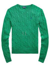 Embroidered Logo Pony Cable Knit Top Green - POLO RALPH LAUREN - BALAAN 2