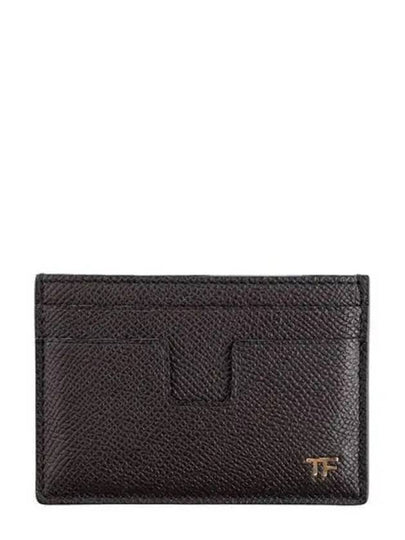 TF Logo Grain Leather Small Card Wallet Brown - TOM FORD - BALAAN 2