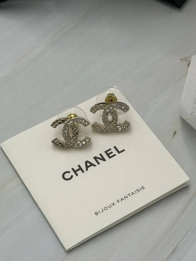 CC logo quilted crystal earrings gold ABB974 - CHANEL - BALAAN 1