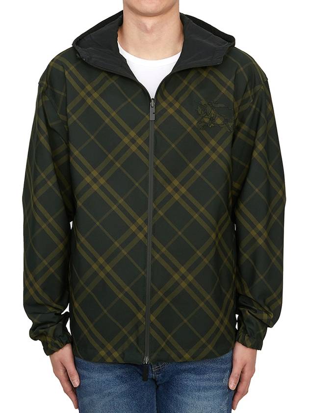 Reversible Check Hooded Jacket Shadow - BURBERRY - BALAAN 4