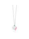 Double Heart Tag Pendant Necklace Pink Silver - TIFFANY & CO. - BALAAN 1